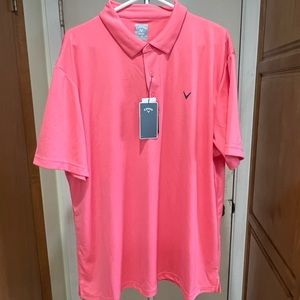 Callaway Sun Kissed Coral Men’s Golf Polo XXL NWT